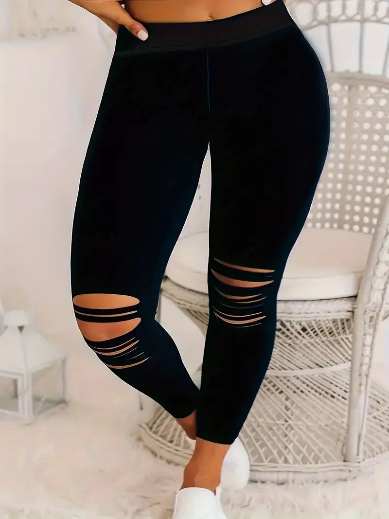 Belezza – plain ripped leggings