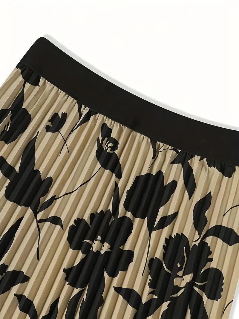 Belezza - floral print pleated skrik for spring
