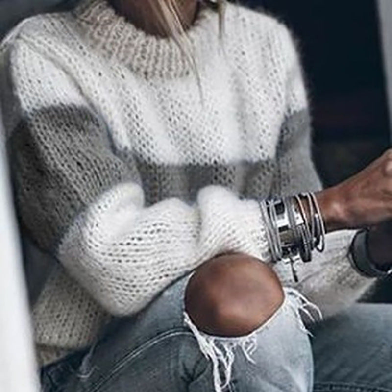 Riva Lefevre | Two-Color Loose-Knit Sweater