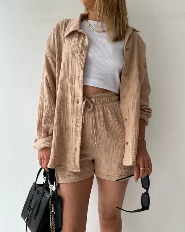 Belezza - high waist two piece summer beach shorts