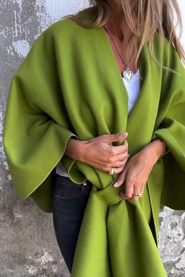 Fashion Street | Loose-fitting Cape Jacket with V-Neck
