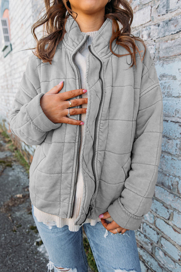 Lined puffer jacket with capuchins for ladies