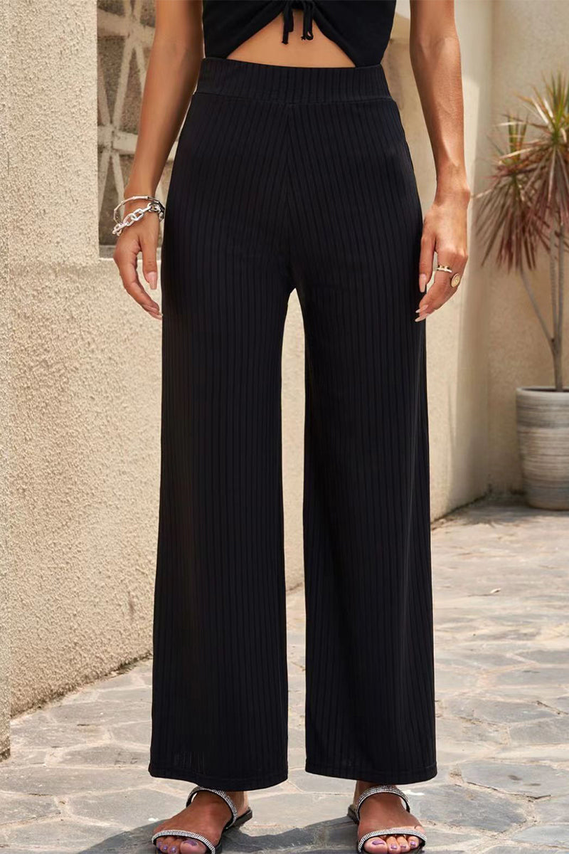 Rebecca - casual straight mid-waist pants