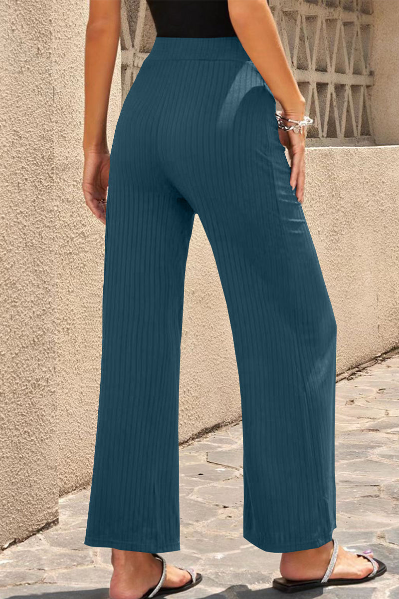 Rebecca - casual straight mid-waist pants