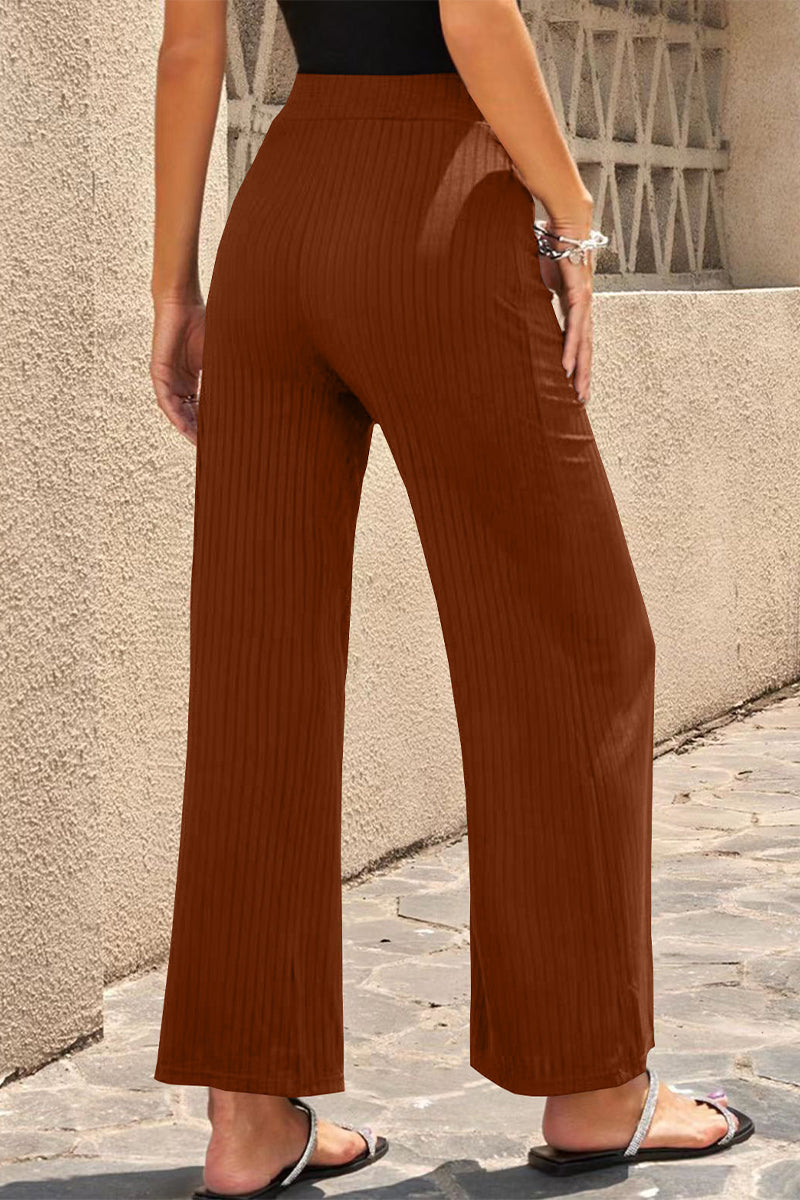 Rebecca - casual straight mid-waist pants