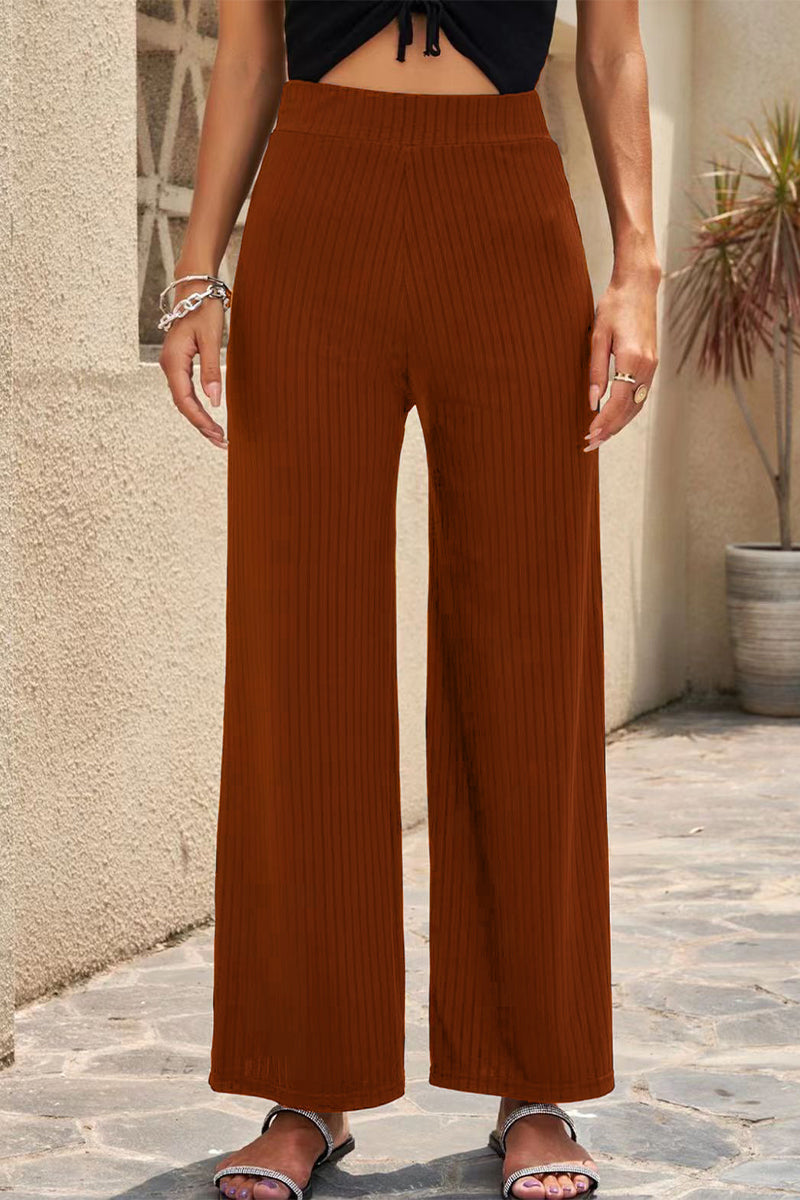 Rebecca - casual straight mid-waist pants