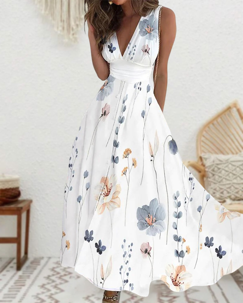 Alice Leroy | Sleeveless White Flower Dress