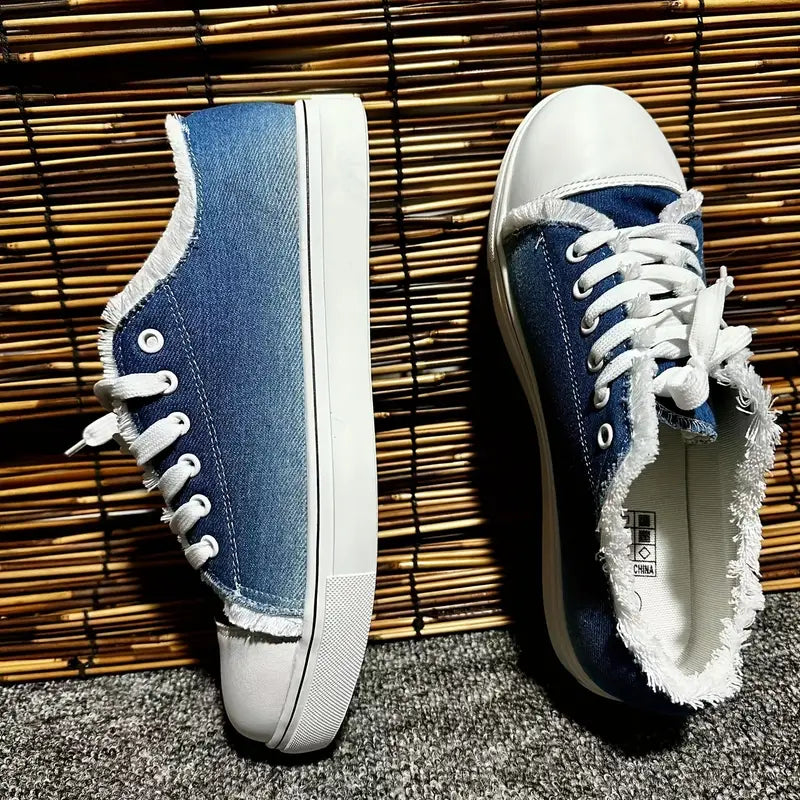 Tassel Design Denim Flat Shoes for Women