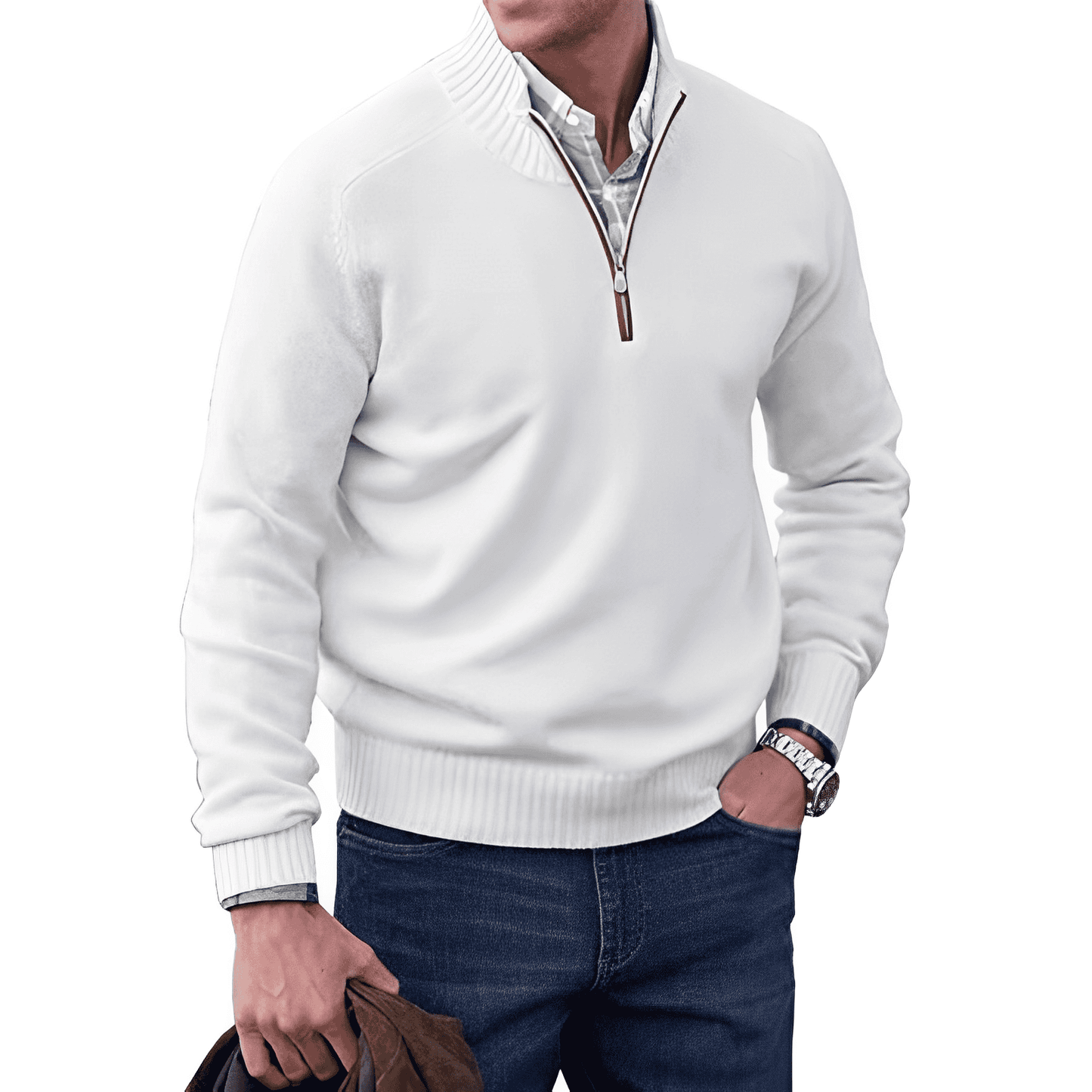 EDWARD | Elegant Cashmere Zip Jumper