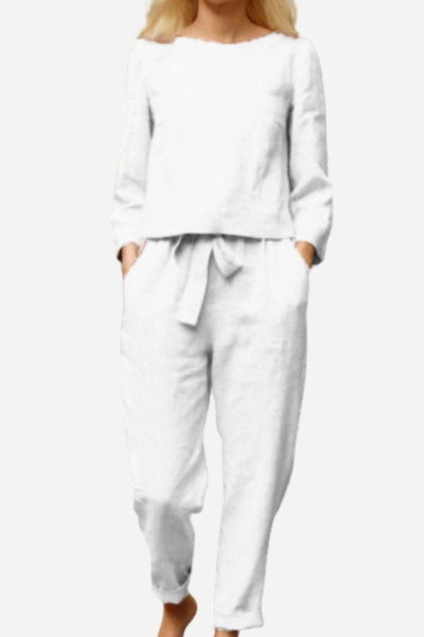 Women's Retro long sleeve and wide leg pants set