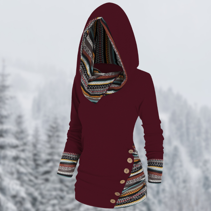 Fleur Rousse | Casual Tribal Hooded Sweatshirt