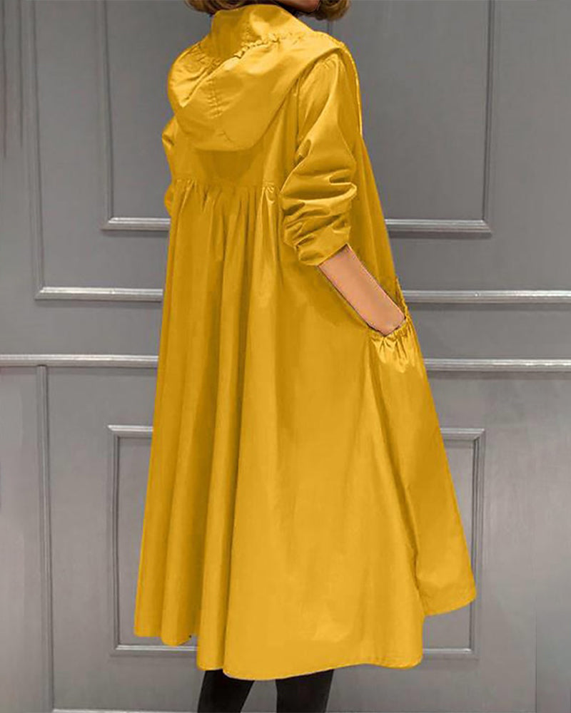 Pauline Laurent | Korean-style hooded mid-length jacket