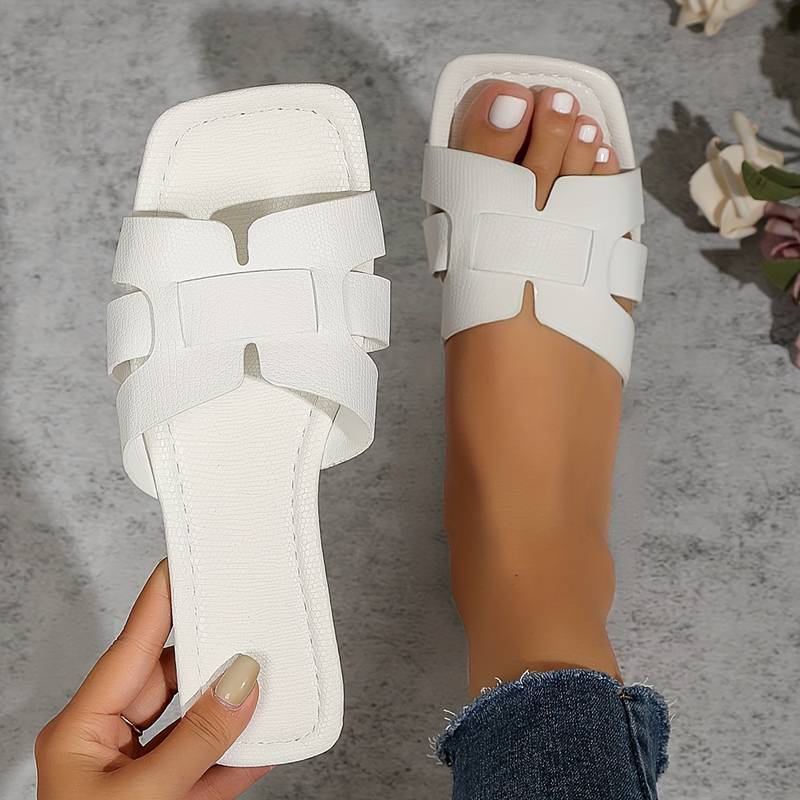 Belezza - Golden flat women's slide sandals
