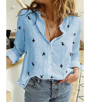 Esmée - Elegant Blouse with Bird Pattern
