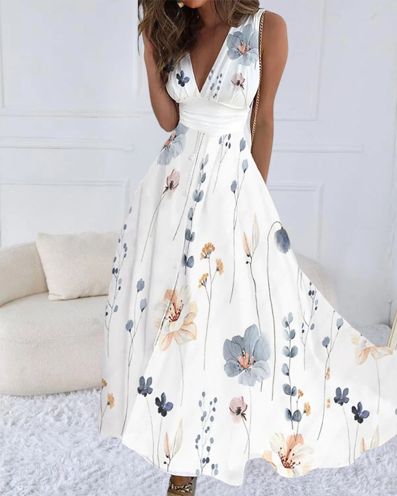 Alice Leroy | Sleeveless White Flower Dress
