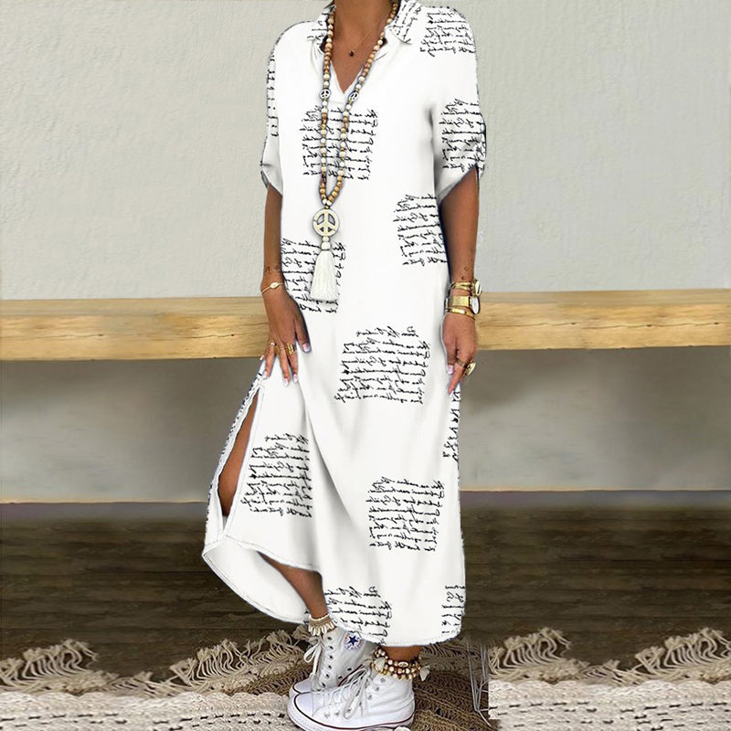 Océane Dubois | V-neck Dress with Slit