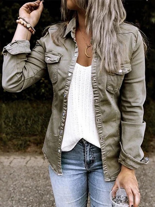 Slim denim jacket for women