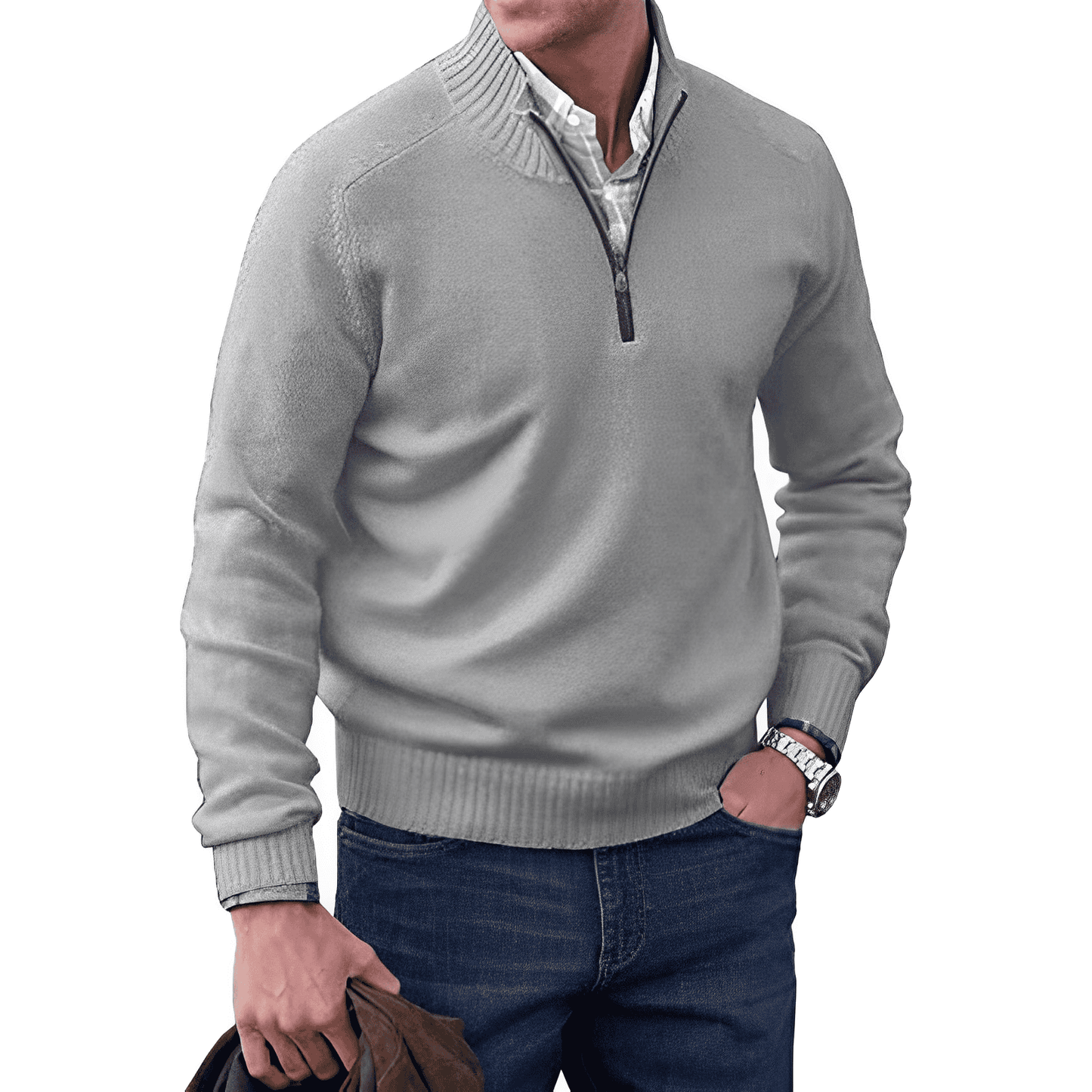 EDWARD | Elegant Cashmere Zip Jumper