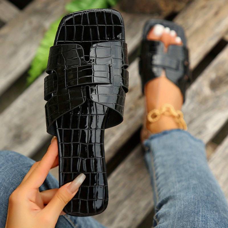 Belezza - Golden flat women's slide sandals
