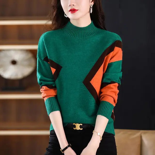 Élodie Lavin | Vintage Pattern Semi-High Neck Sweater