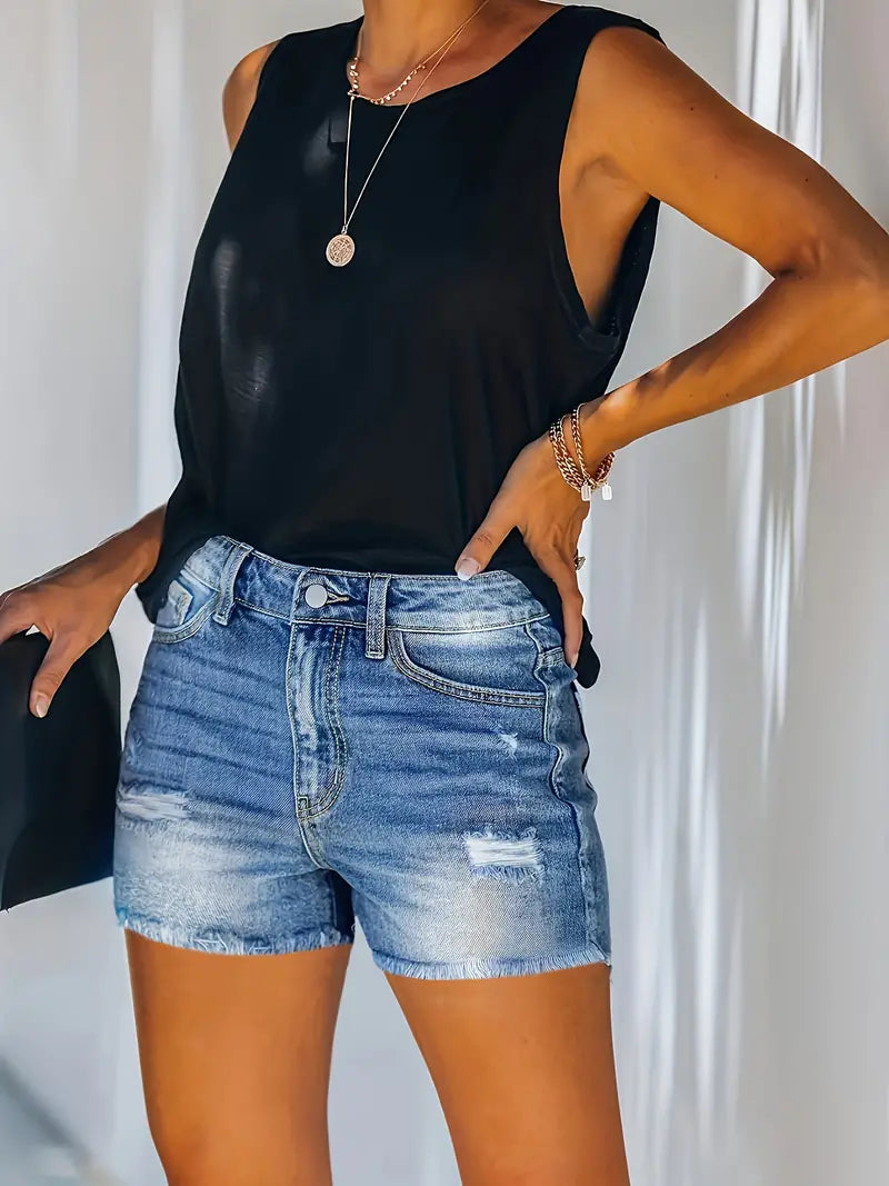 Belezza – spring/summer ribbed denim shorts
