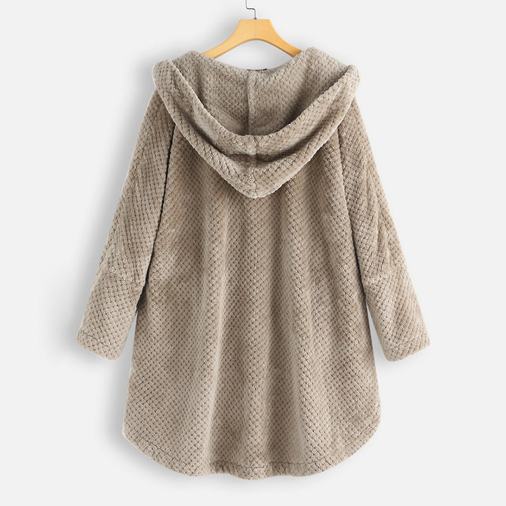 Cosy Hooded Teddy Coat