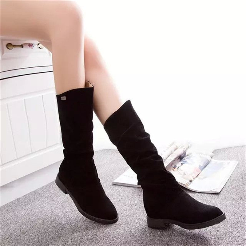Mid Calf Slouchy Boots for Women