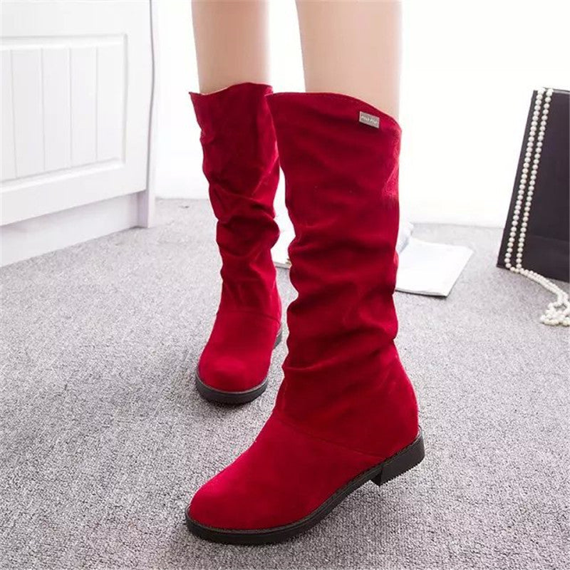 Mid Calf Slouchy Boots for Women