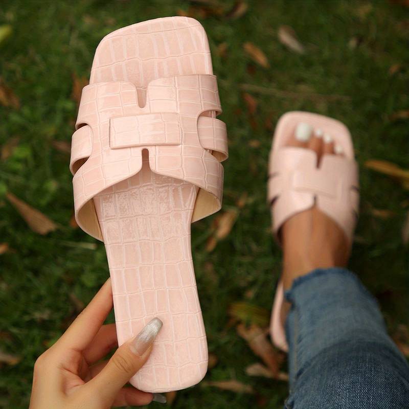 Belezza - Golden flat women's slide sandals
