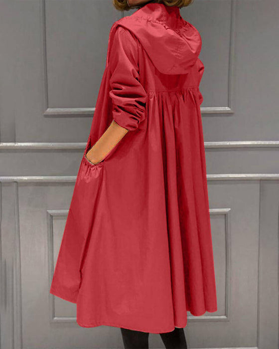 Pauline Laurent | Korean-style hooded mid-length jacket