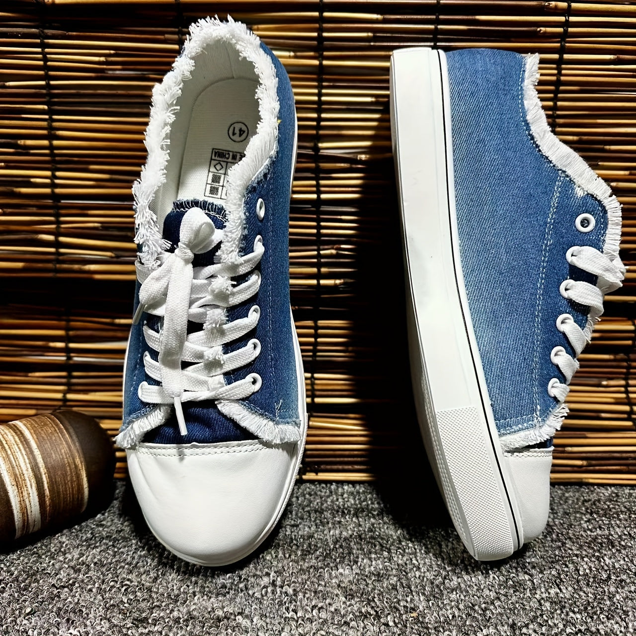 Tassel Design Denim Flat Shoes for Women