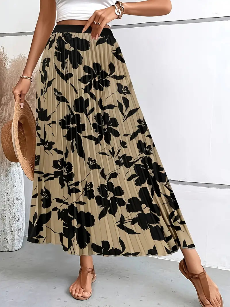 Belezza - floral print pleated skrik for spring