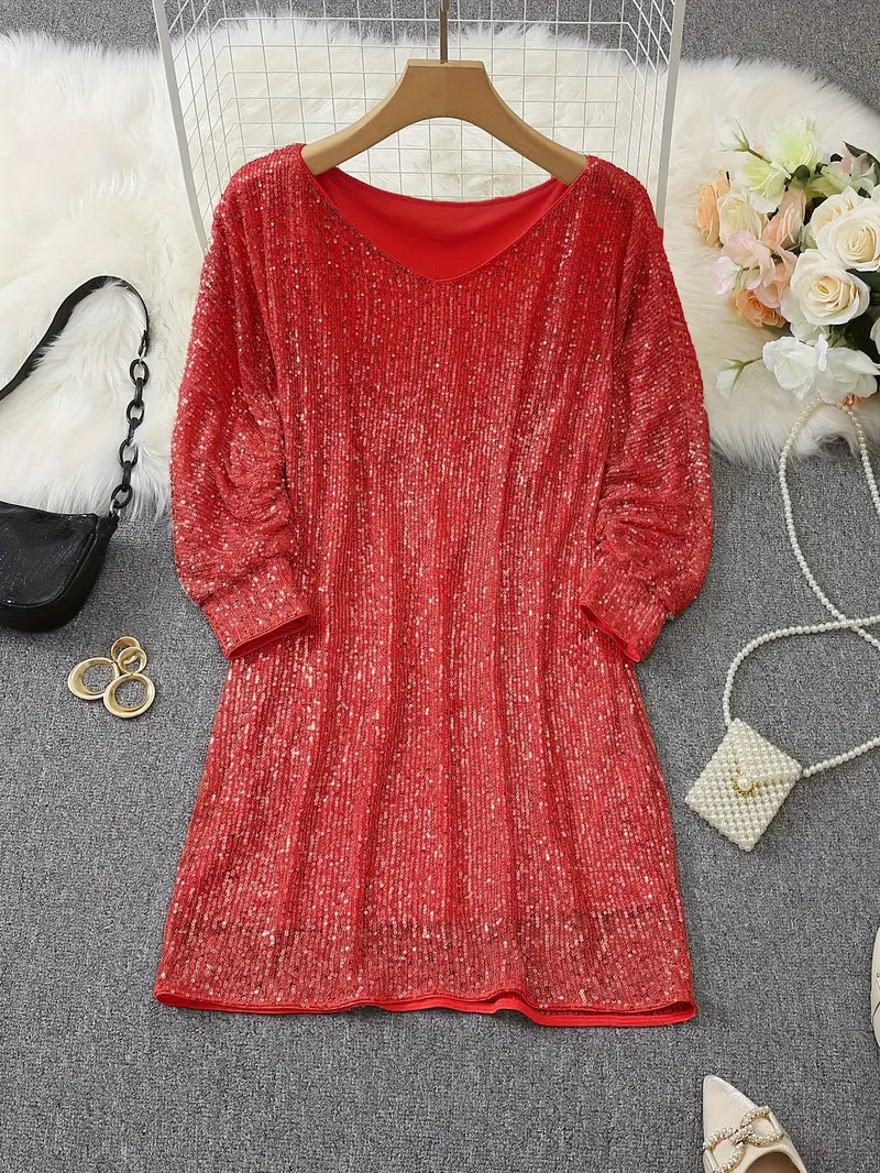 Iris – Contrast Sequin Dress