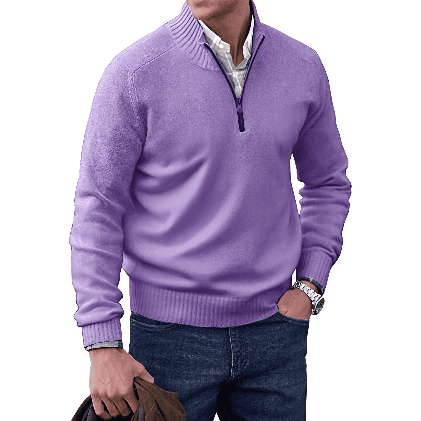 EDWARD | Elegant Cashmere Zip Jumper