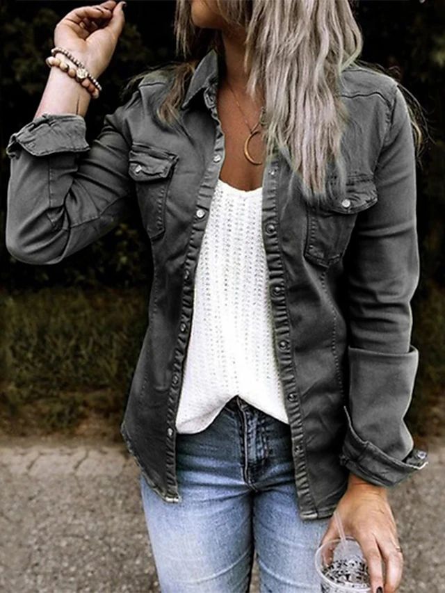 Slim denim jacket for women