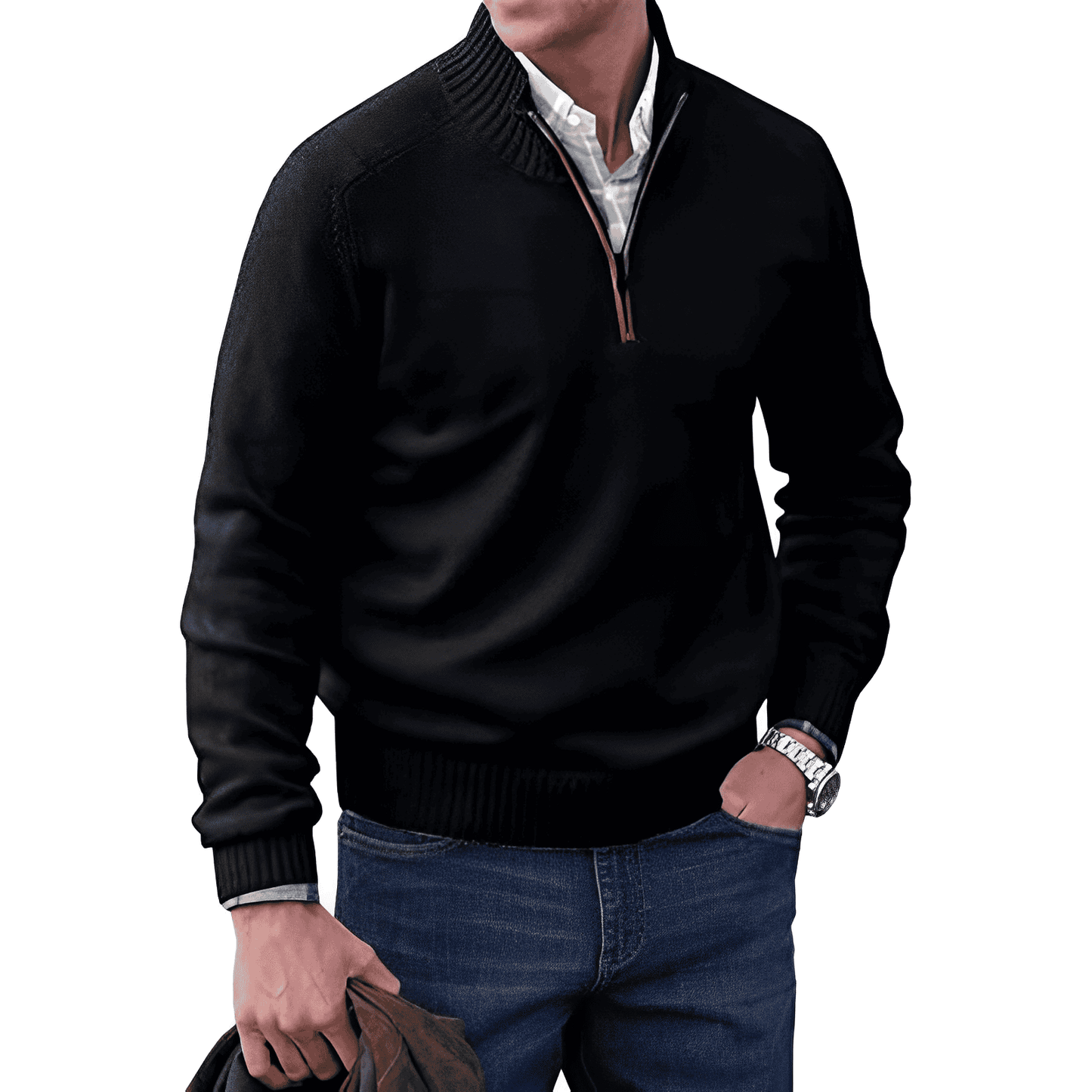 EDWARD | Elegant Cashmere Zip Jumper