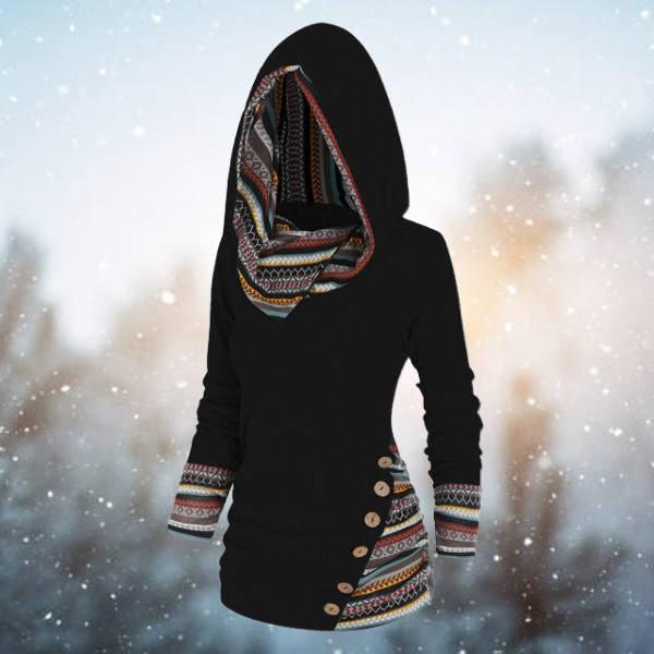 Fleur Rousse | Casual Tribal Hooded Sweatshirt