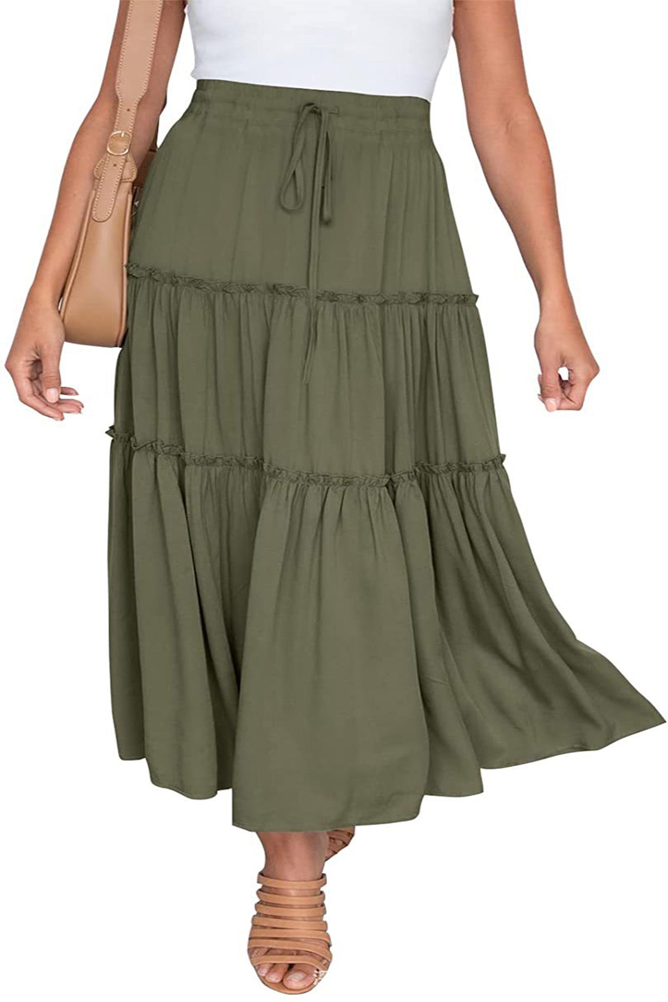 Kinsley - bohemian high waist ruched skirt
