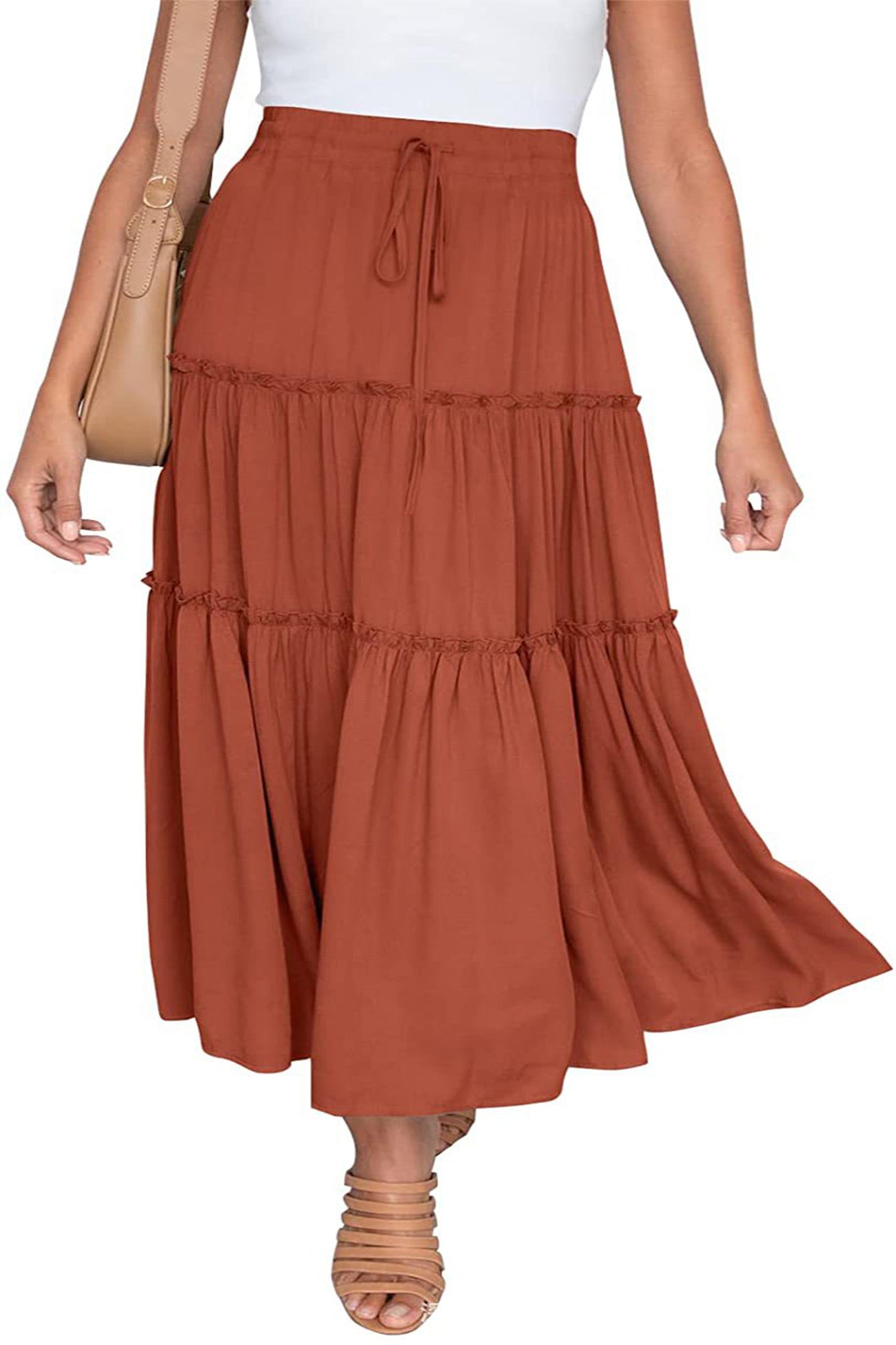 Kinsley - bohemian high waist ruched skirt