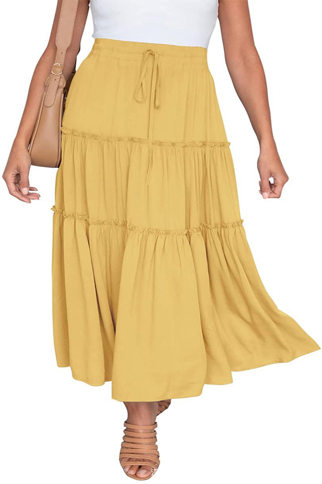 Kinsley - bohemian high waist ruched skirt