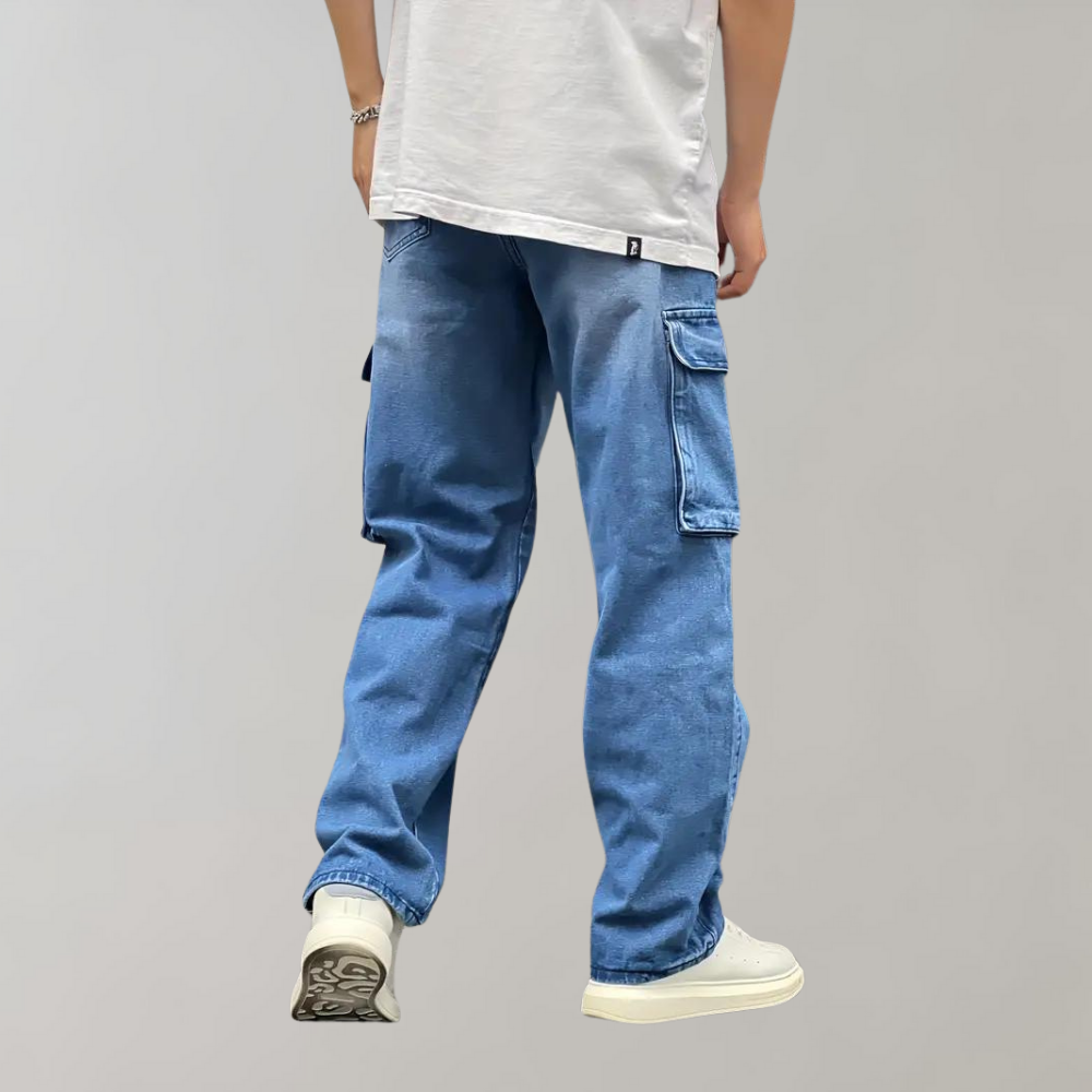 Fashion Street | Denim Cargo Pants with Pockets