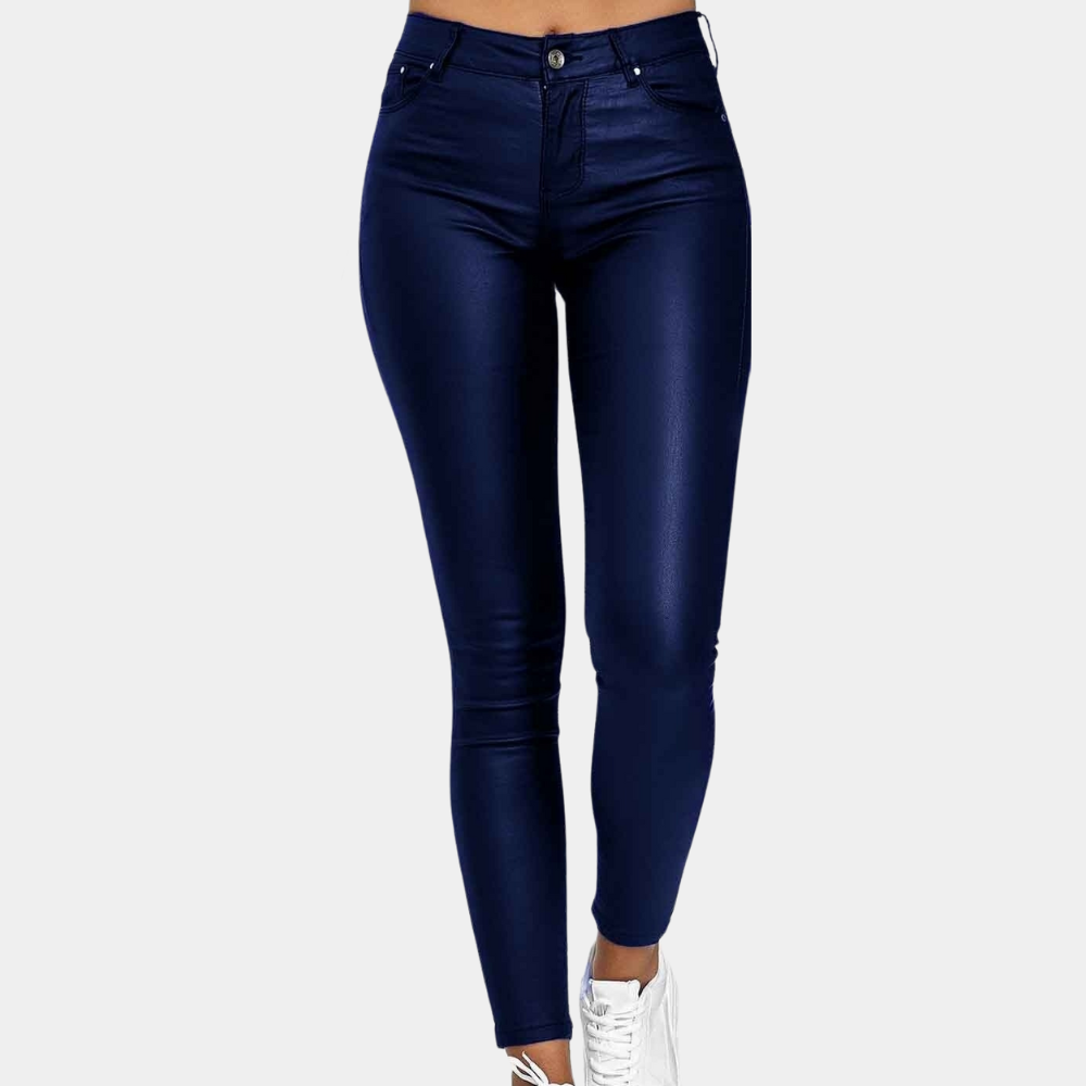 Elegant and comfortable women's leather-look pants