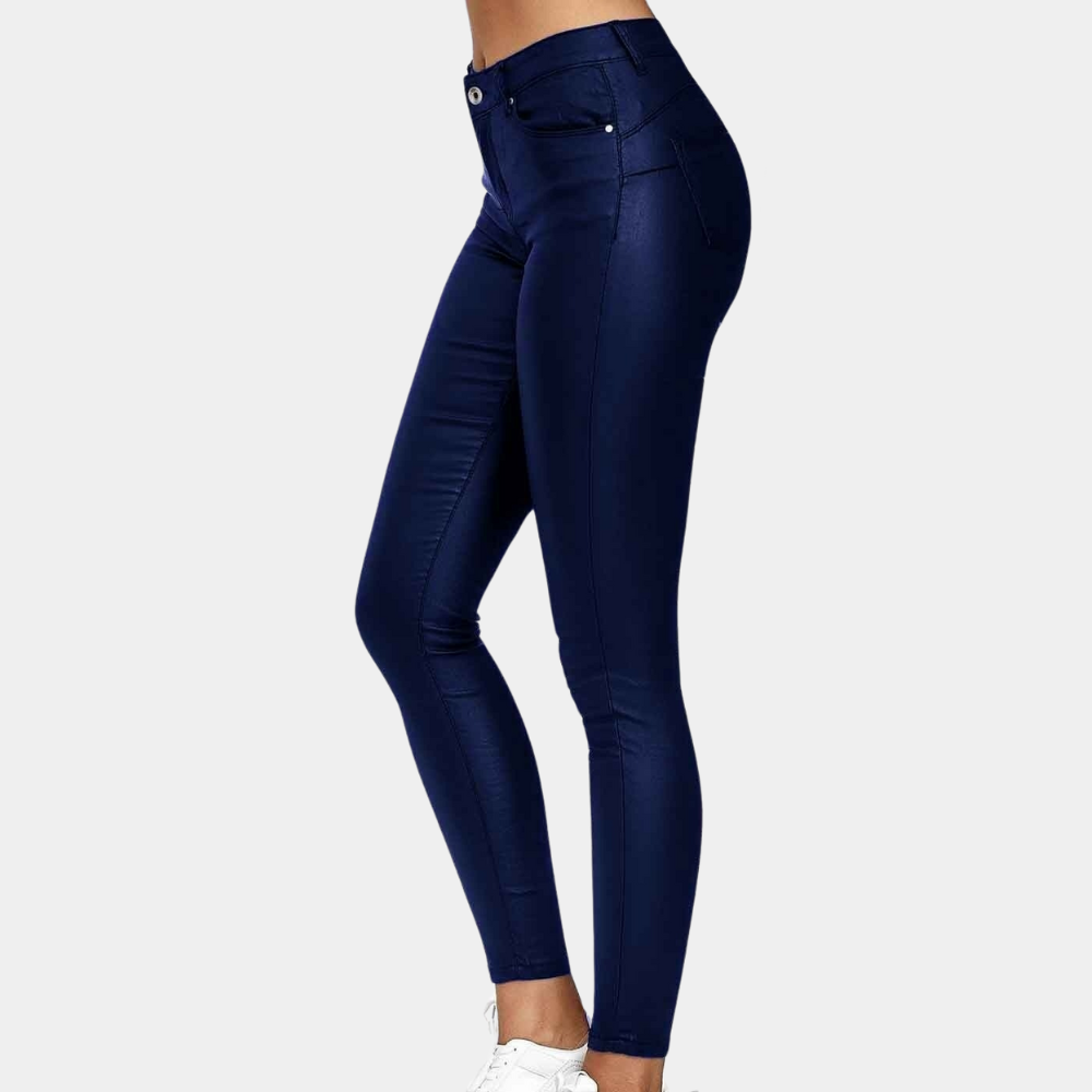 Elegant and comfortable women's leather-look pants