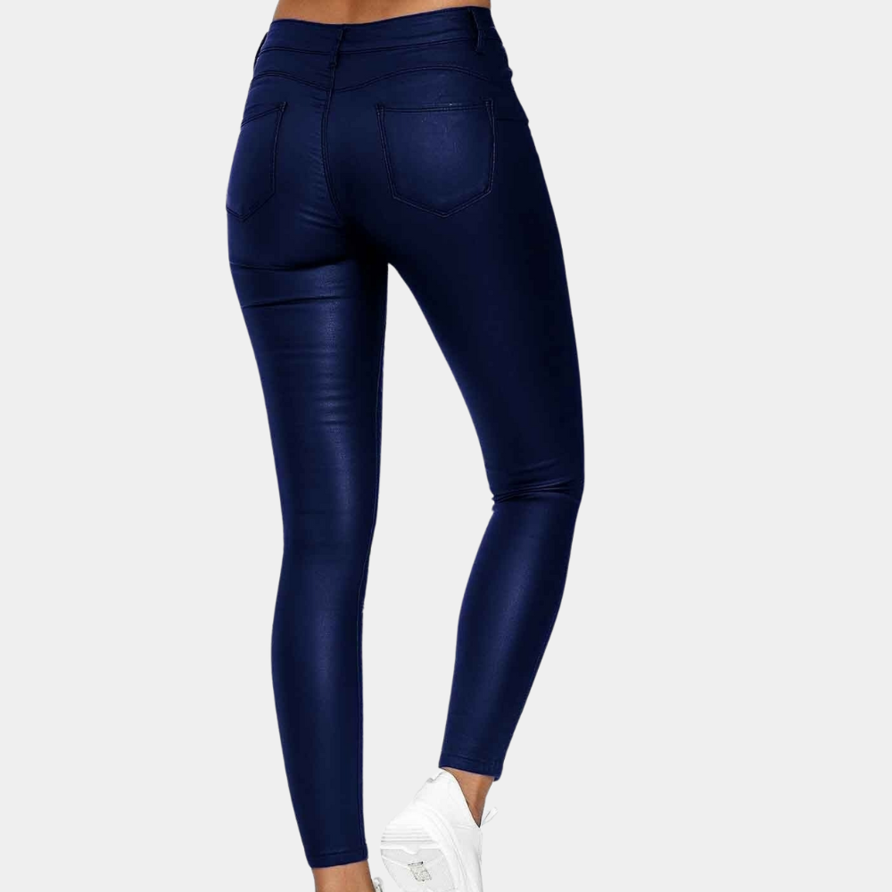 Elegant and comfortable women's leather-look pants