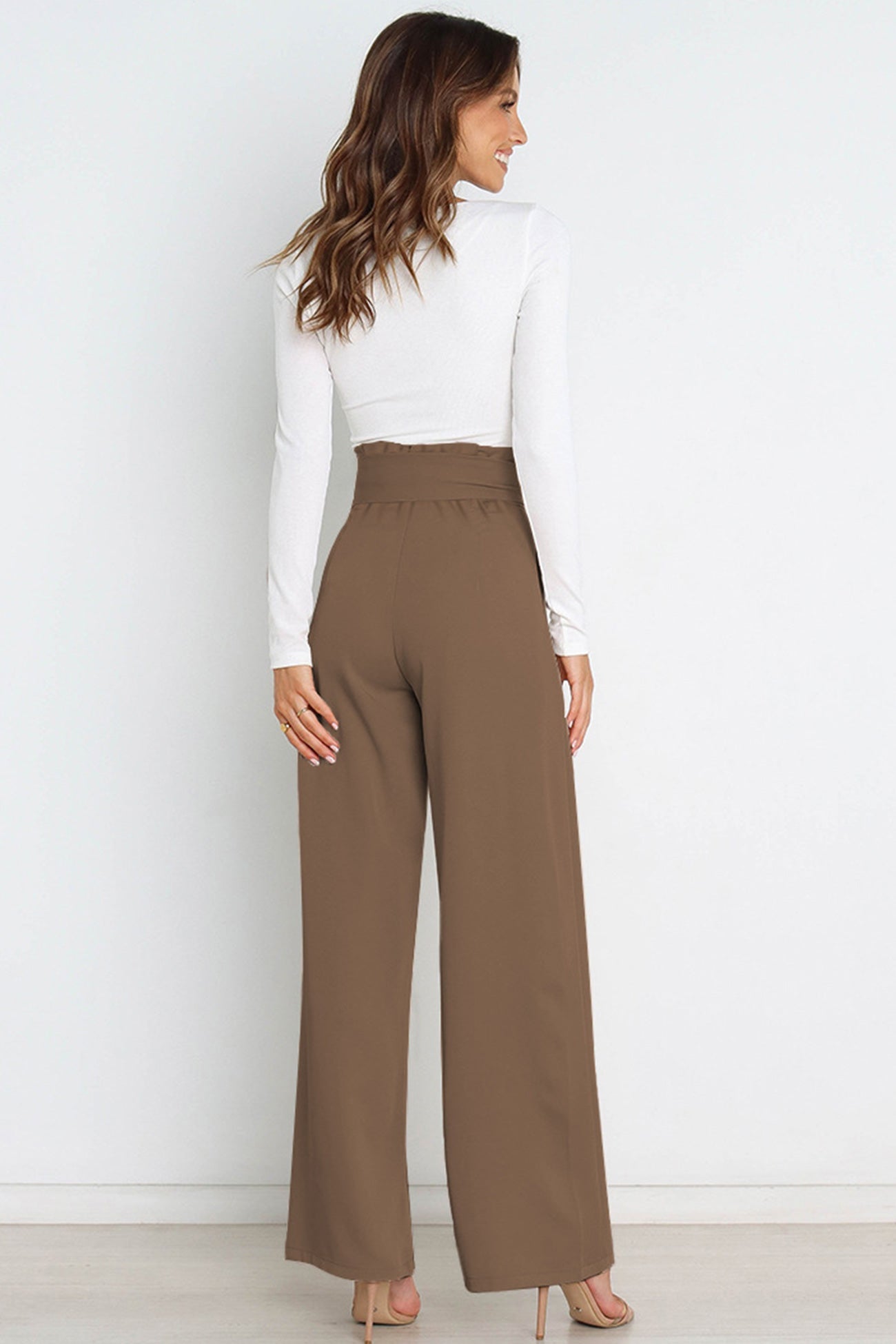 Maricel - casual tie-front loose straight long pants