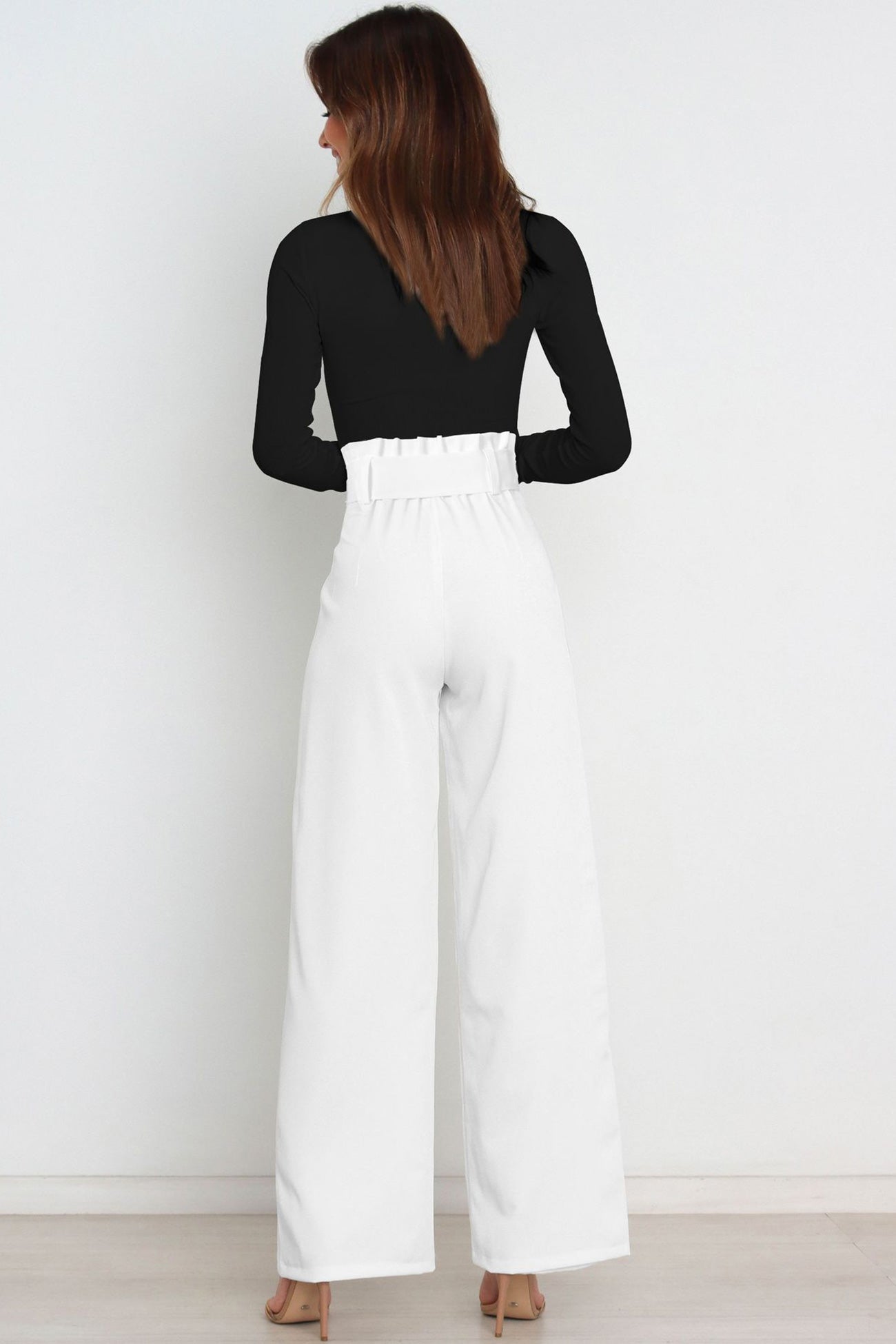 Maricel - casual tie-front loose straight long pants