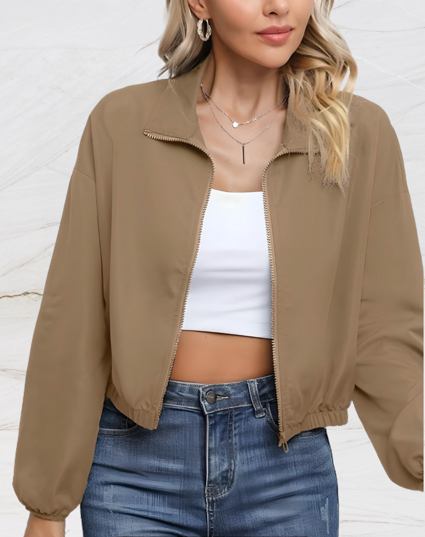 Plain full-sleeved short jacket for women