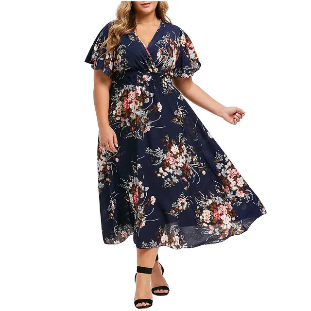Laura I Women's floral chiffon maxi dress
