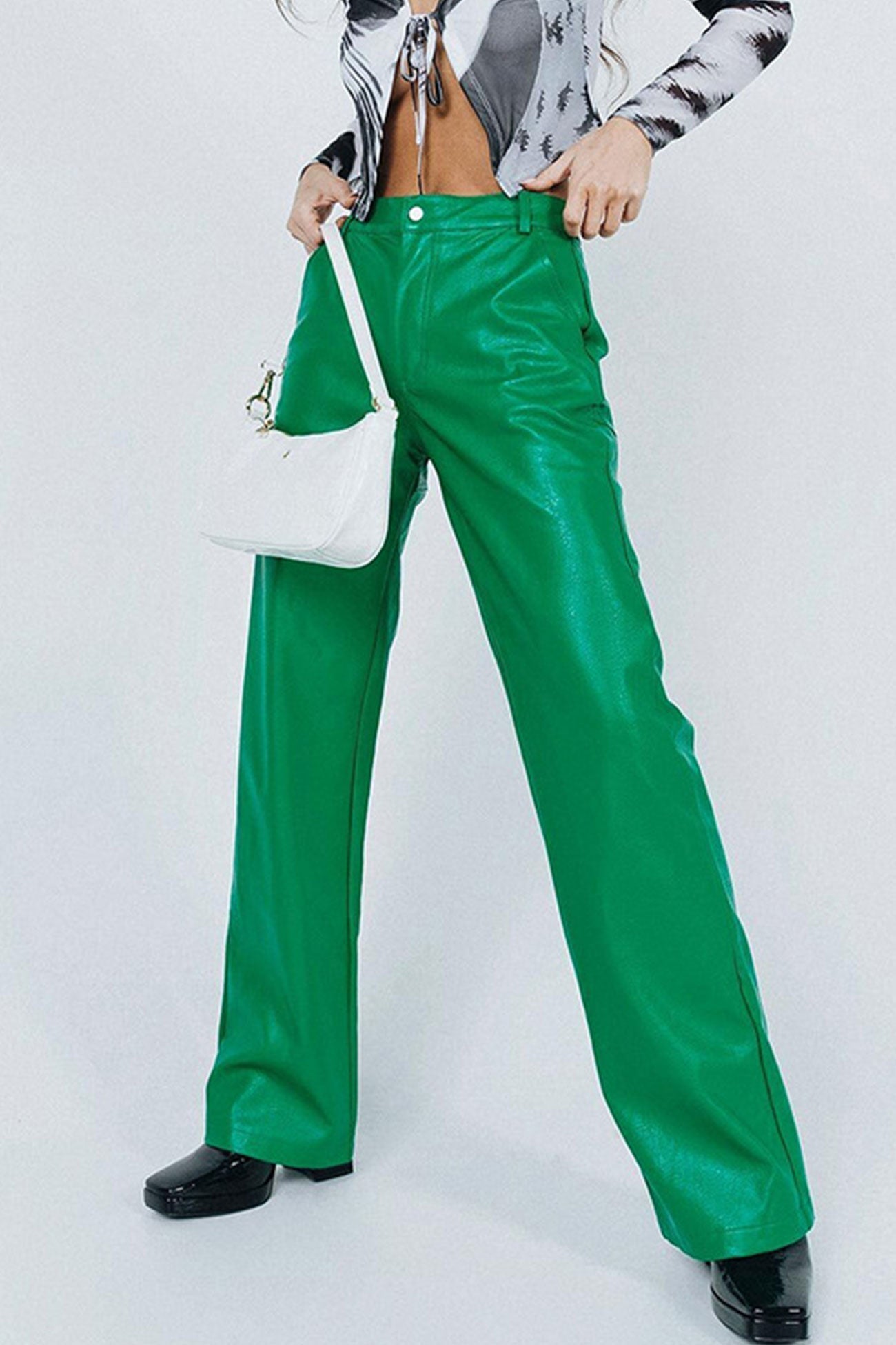 Lisa - high waist wide leg leather pants