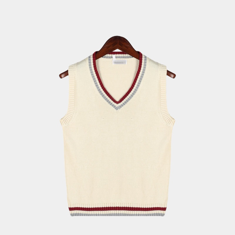 Knitted Sleeveless Men's Vest with V-Neck